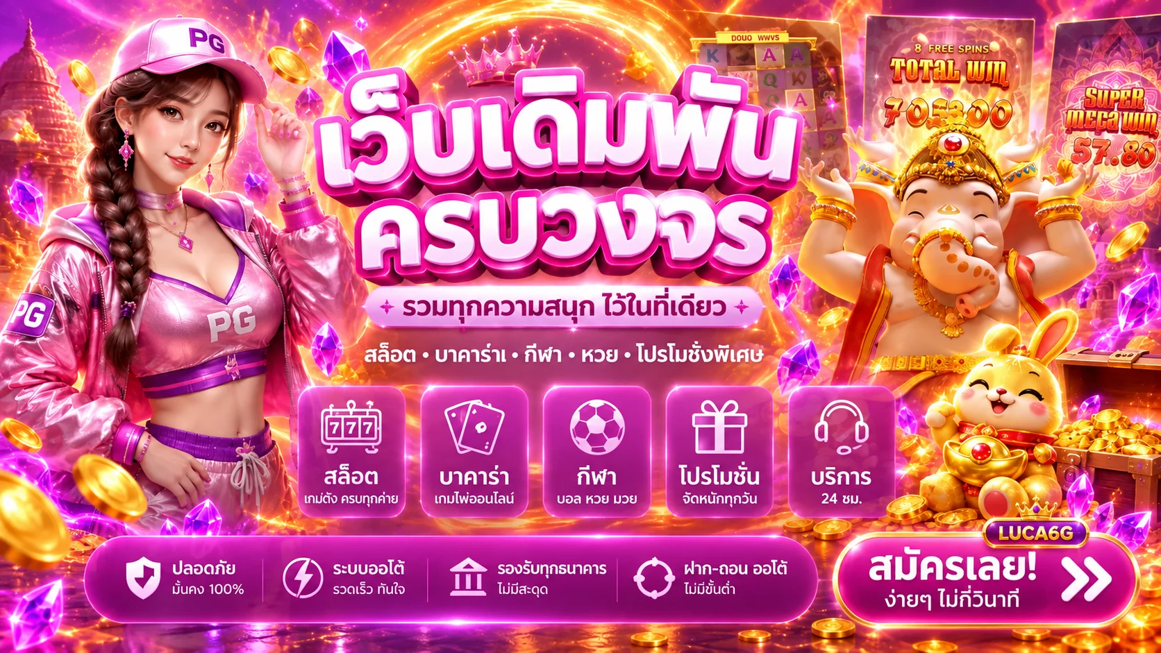 แบนเนอร์ LUCA6G สล็อตออนไลน์ครบวงจร